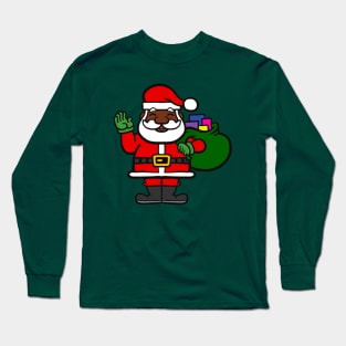 african black santa claus christmas Long Sleeve T-Shirt